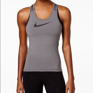 Nike Gray Racerback Tank Top with Black Swoosh